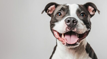 Dog with a happy expression, showing a smiling or playful demeanor