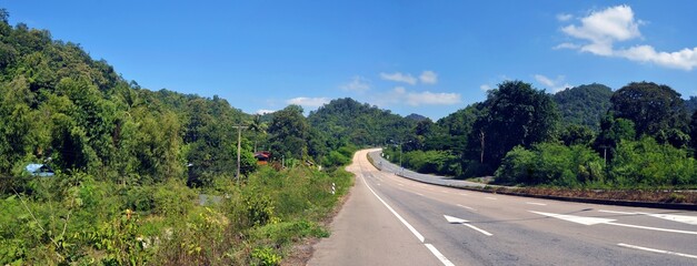 panorama landscape of road in the countryside