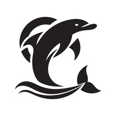 silhouette of a dolphin