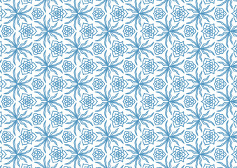 Seamless pattern with light blue flower 