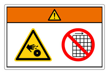 Warning Cutting Hand Do Not Remove Guard Symbol Sign, Vector Illustration, Isolate On White Background Label .EPS10