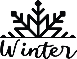 Winter typography clipart design on plain white transparent isolated background for card, shirt, hoodie, sweatshirt, apparel, card, tag, mug, icon, poster or badge