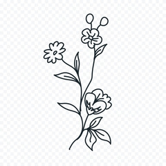 Hand drawn spring flowers illustration. floral illustration