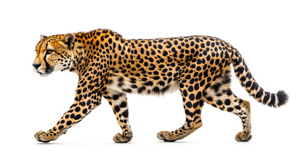 portrait of a cheetah on white