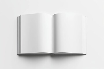 Blank White Book Open Mockup Minimalist Design 3D Render Presentation Catalog