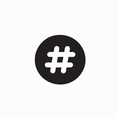 Minimalist Hashtag Icon in Circle - Social Media, Trending Topics, Tagging, and Networking Symbol Design