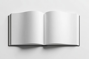 Naklejka premium Blank Open Book Mockup Minimalist Design 3D Rendering White Background Clean Presentation