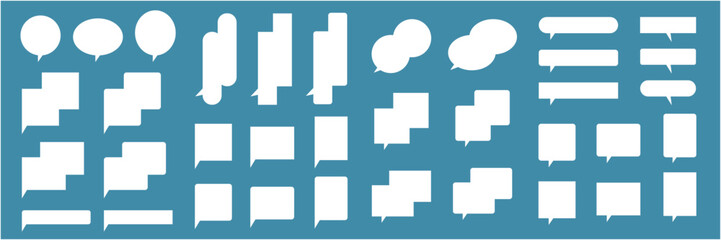 シンプルな吹き出しのベクターイラストセット。ふきだし、フレーム、装飾