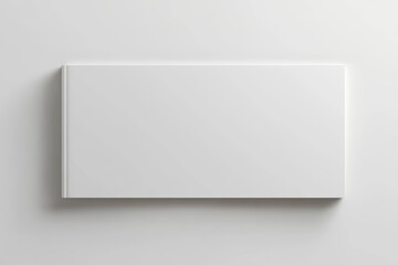 Blank White Rectangular Book Mockup Minimalist 3D Rendering on White Surface
