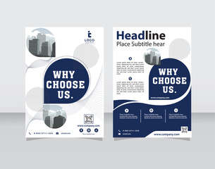 Template vector flyer Design Template in A4.  Brochure, Annual Report, Magazine,Poster, Business Presentation, Portfolio, Flyer, Banner,blue