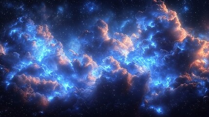 Captivating Cosmic Clouds A Majestic Starry Night Sky Backdrop