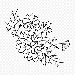 Hand drawn spring flowers illustration. floral illustration