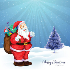 Beautiful christmas santa claus holiday card background