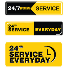 24 Hr service, sign vector