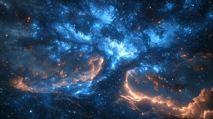 Obraz premium Captivating Cosmic Splendor Breathtaking Galactic Nebula and Starry Night Sky