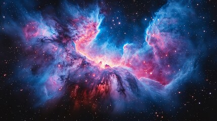 Obraz premium Majestic Cosmic Landscape with Glowing Nebula and Twinkling Stars in the Endless Universe