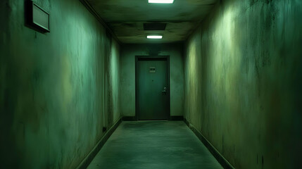 Eerie Green Corridor Illustration