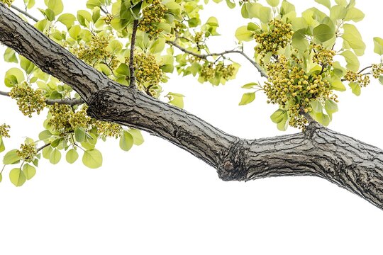 Hackberry tree isolated on a white background, close up