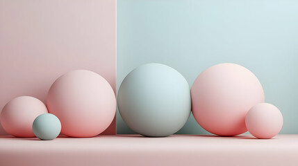 Fototapeta premium Pastel Sphere 3D Render Abstract Background