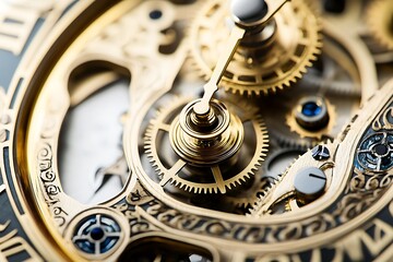 Clock isolated on white background, close up