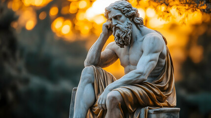 Golden Hour Statue: A Realistic 3D Render