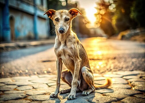 Sad Skinny Street Dog Photo, Poor Stray Dog Image, Abandoned Canine, Malnourished Puppy Pictures, Homeless Dog Photography