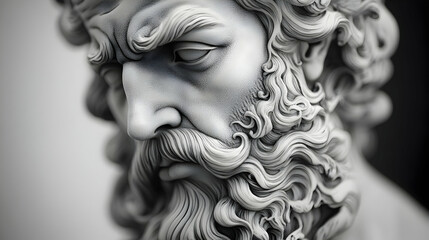 3D Rendered Ancient Greek Bust Sculpture