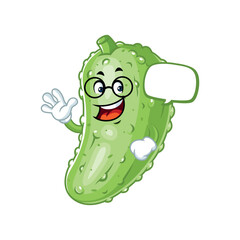 Happy Pickle Cartoon Character.
