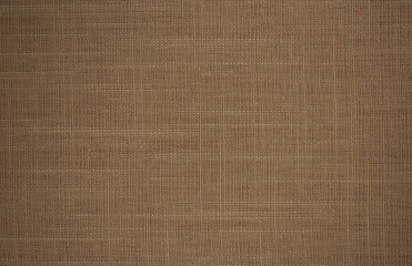 Dark brown linen fabric texture background, seamless pattern of natural textile.