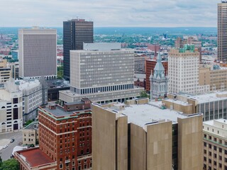 City skyline of downtown Buffalo, New York, United States.