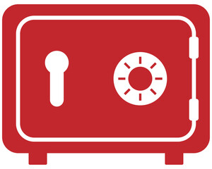 金庫のアイコン 赤