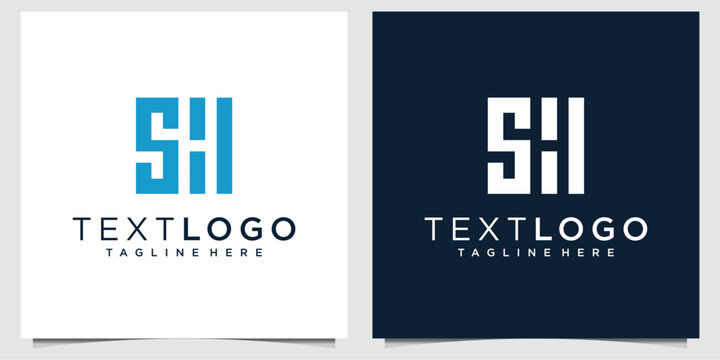 initial letter SH logo monogram design tempalate
