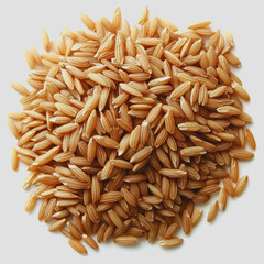 Obraz premium A Close-Up View of Raw Long Grain Brown Rice Grains Illustrating Their Unique Texture and Natural Color, Perfect for Culinary and Health-Related Imagery