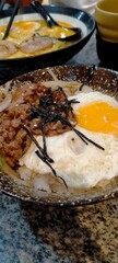 Rice, beef and egg 