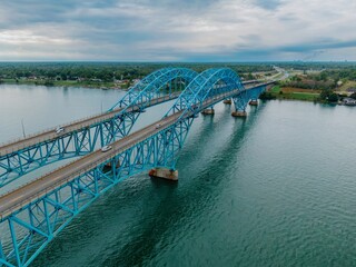 South Grand Island Bridge crossing the Niagra River in Tonawanda, New York, United States.