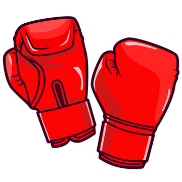 boxing gloves isolated on white cartoon illustration