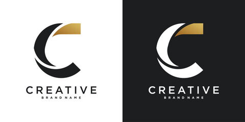 Letter C logo design vector icon with modern idea. Premium Vector