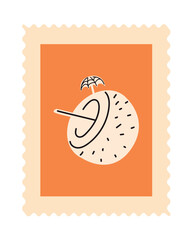 postage stamp tropical coconut