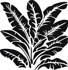 Stylized Black Leaf Silhouette Design