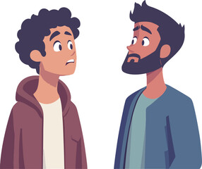 Two Friends Engaged in Conversation