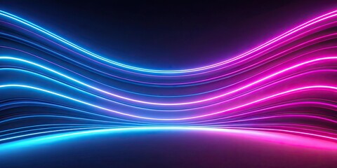 Fototapeta premium Abstract background featuring render with glowing pink and blue neon lines, abstract, background,render, glowing, pink, blue