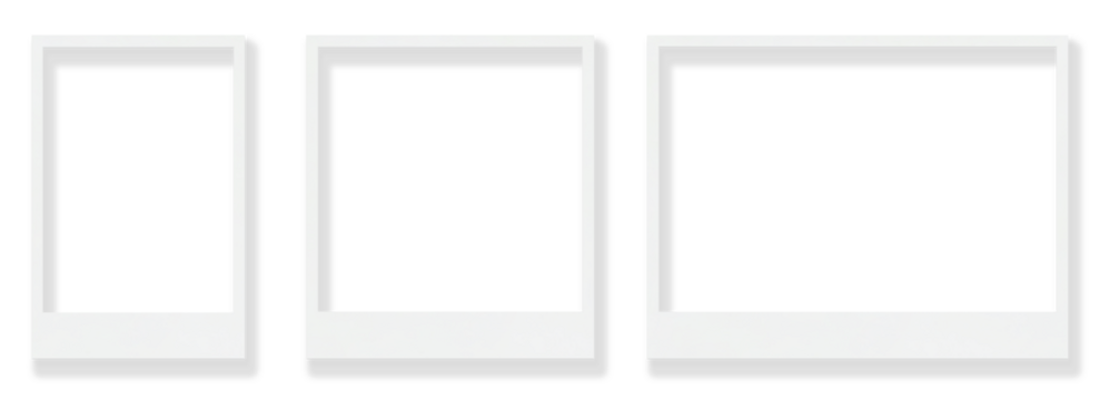 白い紙のポラロイド写真のフレームの素材セット