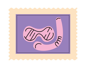 postage stamp snorkel diving