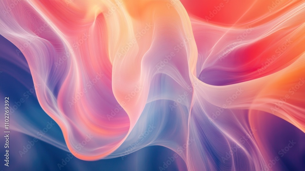 Poster Abstract Pastel Swirls of Color and Light