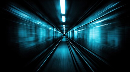 Subway tunnel journey underground city dark environment futuristic view