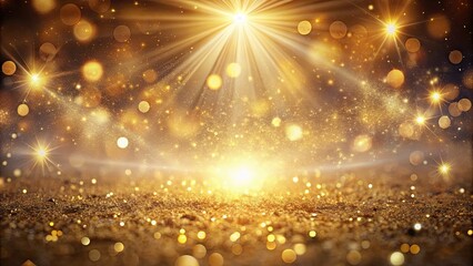 Obraz premium Luxurious abstract background with gold glitter, vintage light rays, and shimmering bokeh effects , luxury, beautiful