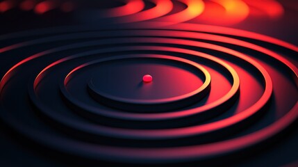 A visual representation of a focus point, with concentric circles converging toward a center point, symbolizing pinpoint accuracy