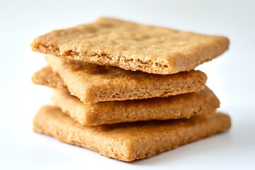 Fototapeta premium Graham crackers isolated on a white background, close up