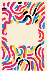 Abstract Face with Bold Lines and Colors