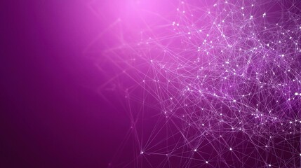 Abstract Purple Background with Networking Connections and Lights